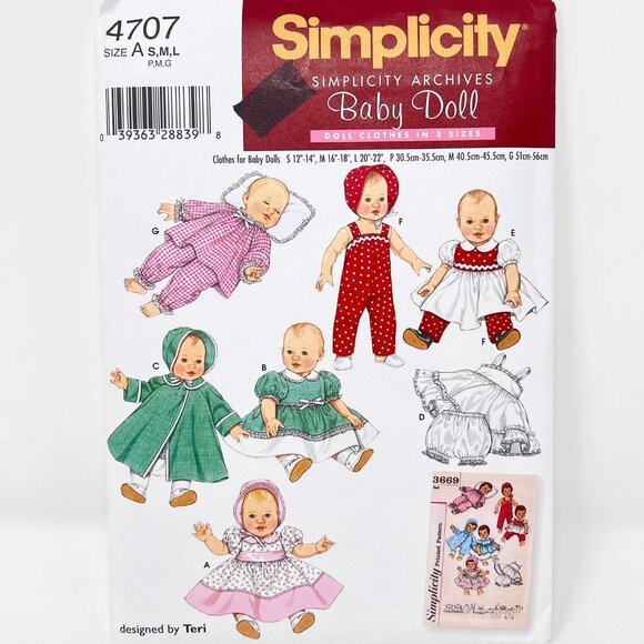 Doll Clothes Clothing Patterns - 18"‎  Set of 9 NEW Uncut - Simplicity - Picture 6 of 10